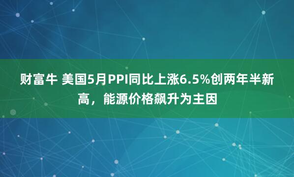财富牛 美国5月PPI同比上涨6.5%创两年半新高，能源价格飙升为主因