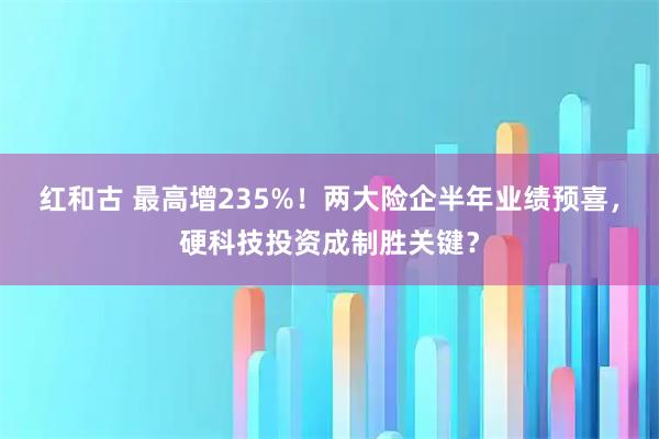 红和古 最高增235%！两大险企半年业绩预喜，硬科技投资成制胜关键？
